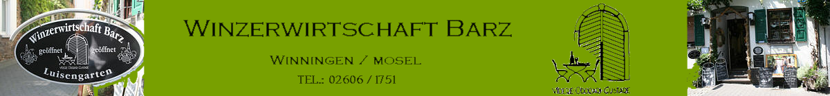Kopfbild der Winzerwirtschaft Barz in Winningen an der Mosel